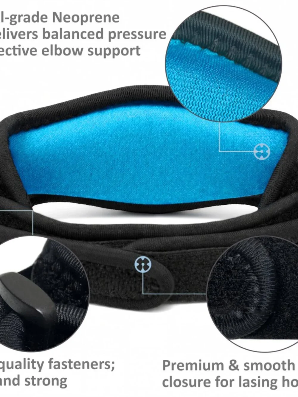 Tennis Elbow Brace with Bonus Replacement Strap (1 pack) - Forearm Brace Support